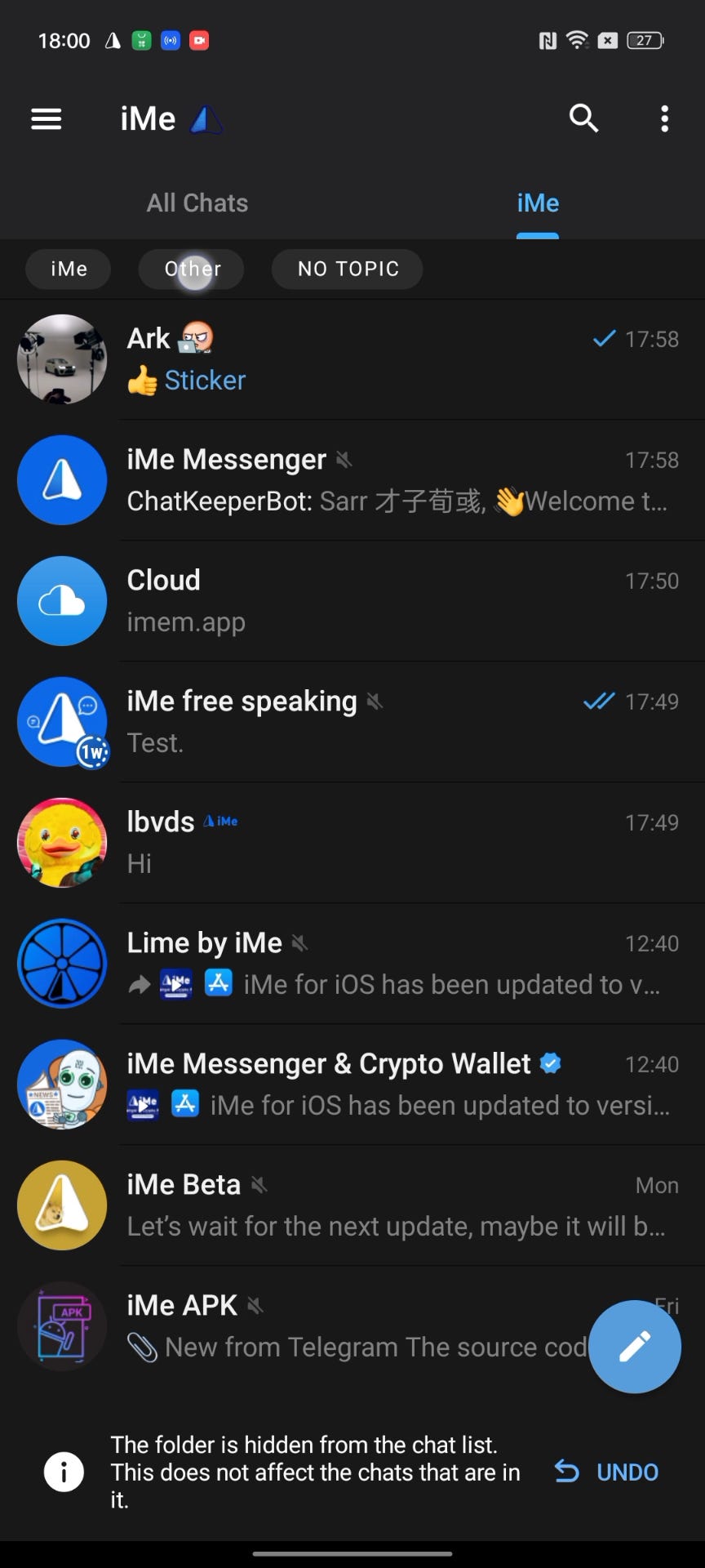 使用 iMe 提高您的工作效率和隐私:在 Telegram 上隐藏主题和文件夹